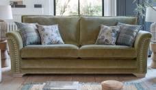 Alstons Evesham grand standard back sofa shown in fabric 4629 with scatters in 4277 and 4120