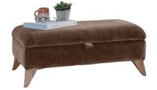 Alstons Nevada Legged Ottoman in fabric 4628, weathered ash legs
