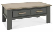 The Bentley Designs Oakham Dark Grey & Scandi Oak Coffee Table with Drawers 