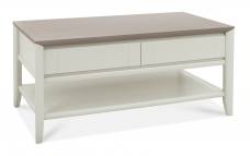 Bentley Designs - Bergen Grey Washed Oak & Soft Grey Coffee Table with Drawers