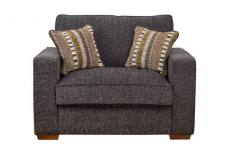 Buoyant Chicago Snuggler love chair shown in Barley Graphite 