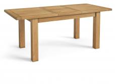 Corndell Bedford Oak Small dining table shown extended 