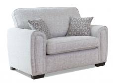 Alstons Memphis Snuggler shown in fabric 7836 with small scatter cushions in 7005. Dark feet.