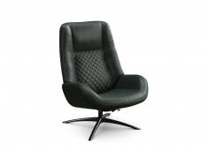 Bordeaux chair in Balder Dark Green leather with Sub 27 black swivel base 