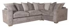 Corner group shown in Kingston grey fabric with scatter cushions in Gracie Smoke & Larry Thunder 