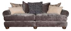 Buoyant Horatio 4 seater modular sofa shown in main fabric Kairo Grey with cushions in Burnaby Mono, Otis Mono & Larry Latte 