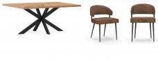 Corndell Viento Oak Rectangular 1800 Table & Chairs x 4 Set