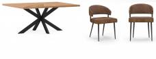 Corndell Viento Oak Rectangular 1500 Table & Chairs x 4 Set