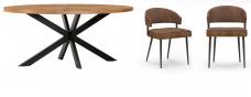 Corndell Viento Oak Eliptical Dining Table & 4 Chairs