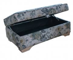 Alstons Evesham ottoman shown open pictured in 4120 fabric 