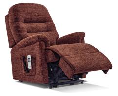 Keswick Small Riser Recliner chair shown in Valecia Henna fabric 