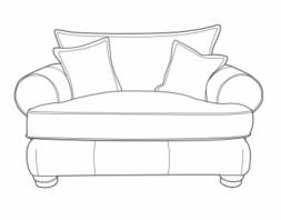Horaratio Standard back Love chair includes two scatter cushions 