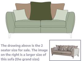 Alstons Inka 2 Seater Pillow Back Sofa