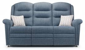 Ideal Haydock 3 Seater sofa shown in Ferrara Aegean fabric with scatter cushions in Florence Sky 