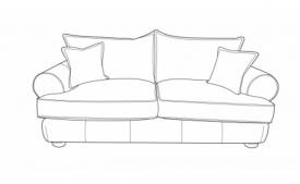 Line drawing of Horatio 3 seater Standard back sofa 