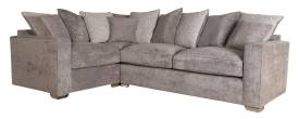 Corner group shown in Kingston Grey fabric with scatter cushions in Gracie Smoke & Larry Thunder 