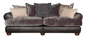 Grand sofa shown in Lazio Grey leather / fabric combination 