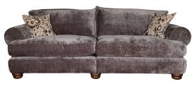 Sofa shown in Kairo Grey fabric with scatter cushions in Burnaby Mono fabric 