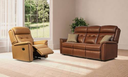 Sherborne Roma Leather Recliner Chair and 3 Seater Sofa
