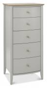 Whitby Scandi Oak & Warm Grey 5 Drawer Chest Angled View