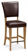 Bentley Designs - Belgrave Oak Upholstered Bar Chair (Pair) - Faux Leather - Espresso