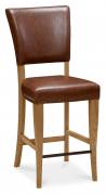Bentley Designs - Belgrave Oak Upholstered Bar Chair (Pair) - Faux Leather - Tan
