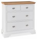 Bentley Designs - Hampstead Two Tone White & Oak 2+2 Drawer Chest
