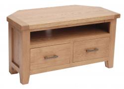 Oak corner TV unit