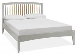 Whitby Scandi Oak & Warm Grey Low Footend Bedstead Angled View