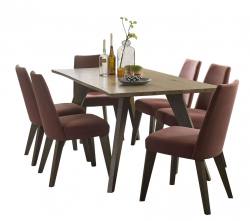 Bentley Designs Cadell 6 Seater Dining Table & 6 Upholstered Chairs