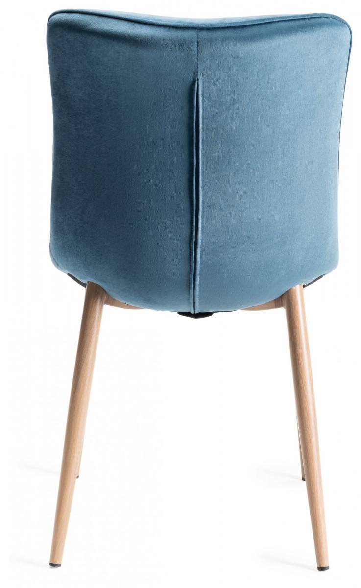 View of Back of the Bentley Designs Eriksen Petrol Blue Velvet Fabric chair 