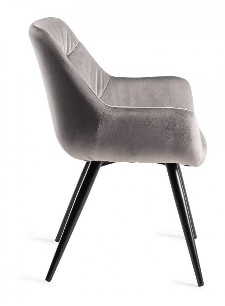 Bentley Designs Dali Grey Velvet Fabric Chair 