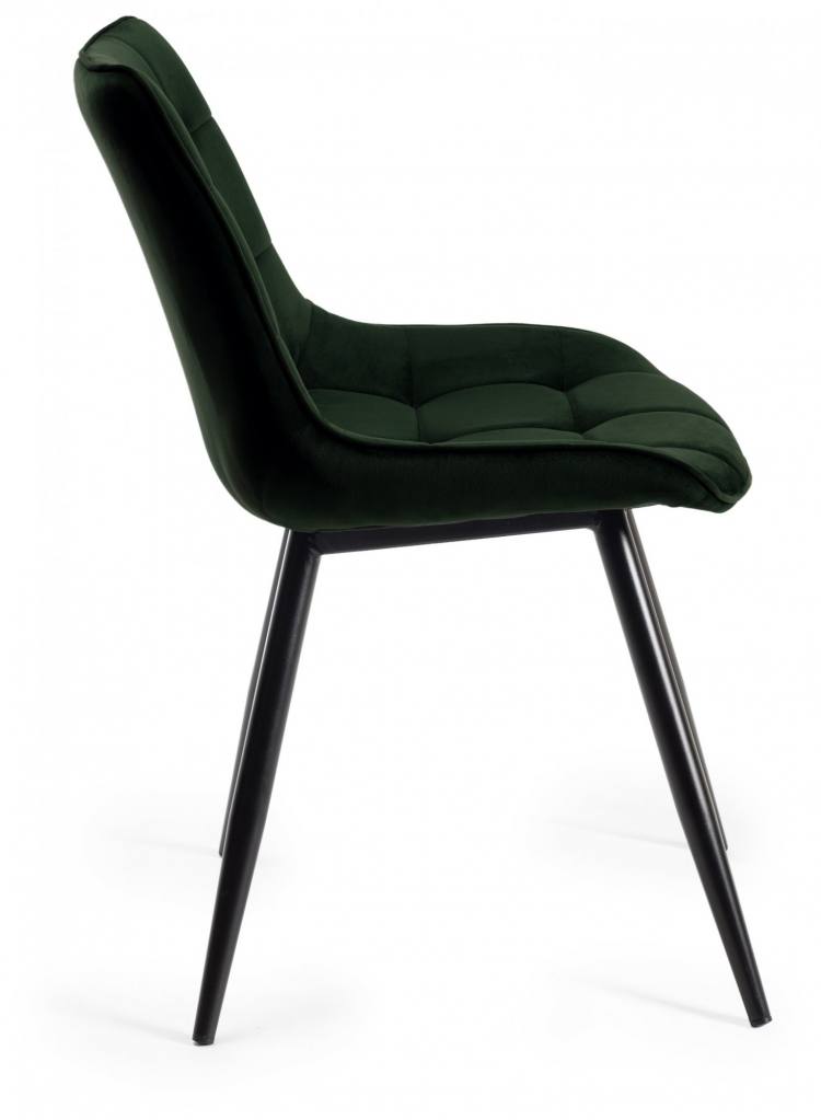 Side View of the Bentley Designs Seurat Green Velvet Fabric Chair