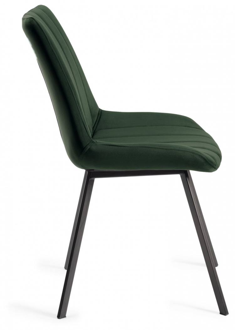 Side View of the Bentley Designs Fontana Green Velvet Fabric Chair 