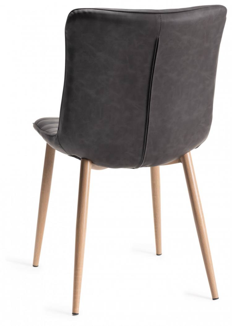 Back of the Bentley Designs Eriksen Dark Grey Faux Leather Chair 