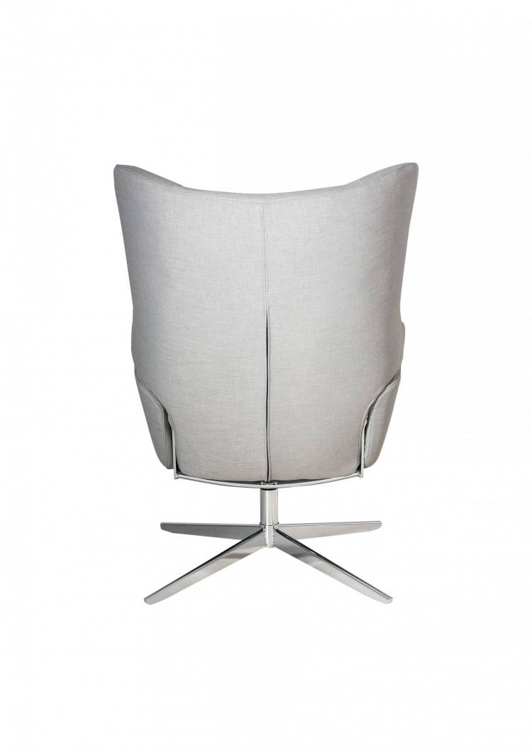 Kebe Fox Swivel Chair in Lido Light Grey Front View