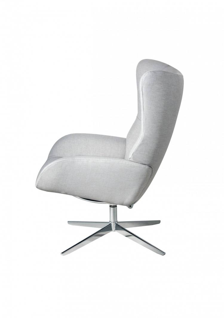 Kebe Fox Swivel Chair in Lido Light Grey Back View