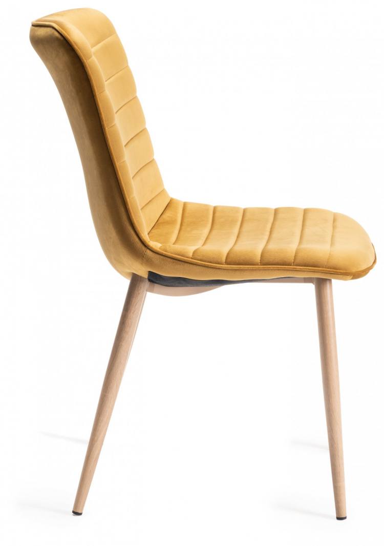Bentley Designs Eriksen Mustard Velvet Fabric Chair 