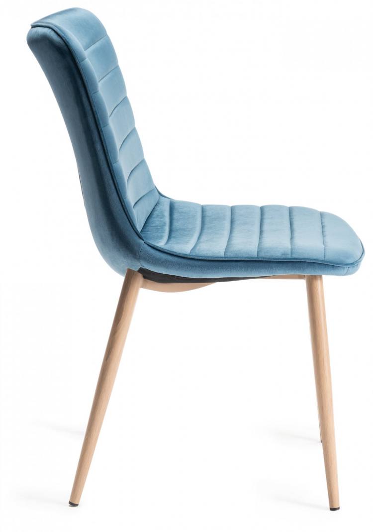 Bentley Designs Eriksen Petrol Blue Velvet Fabric Chair 