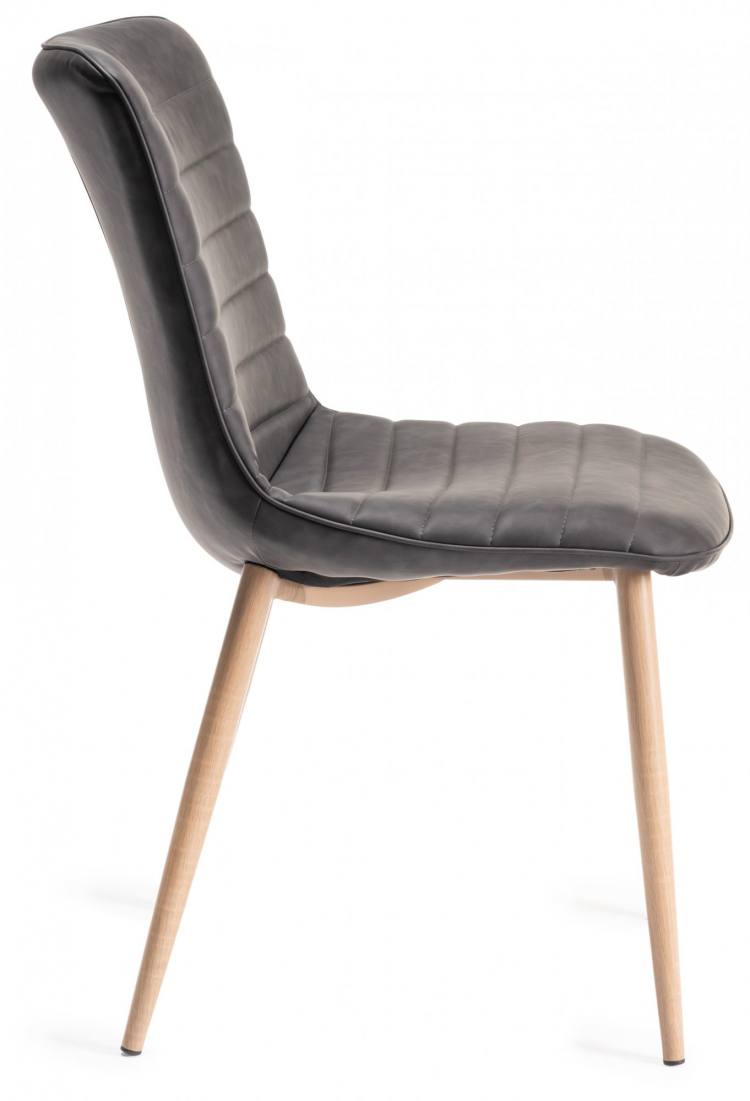 Side View of The Bentley Designs Eriksen Dark Grey Faux Leather Chair 