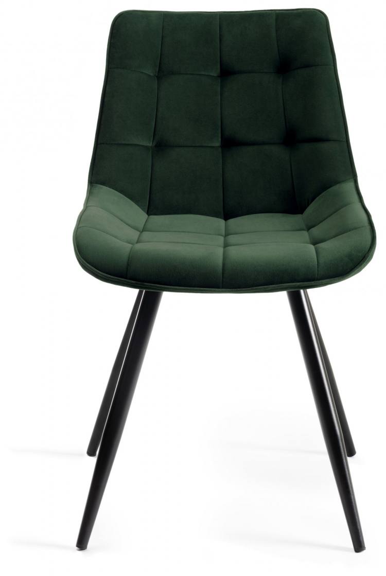 The Bentley Designs Seurat Green Velvet Fabric Chairs with Sand Black Powder Coated Legs