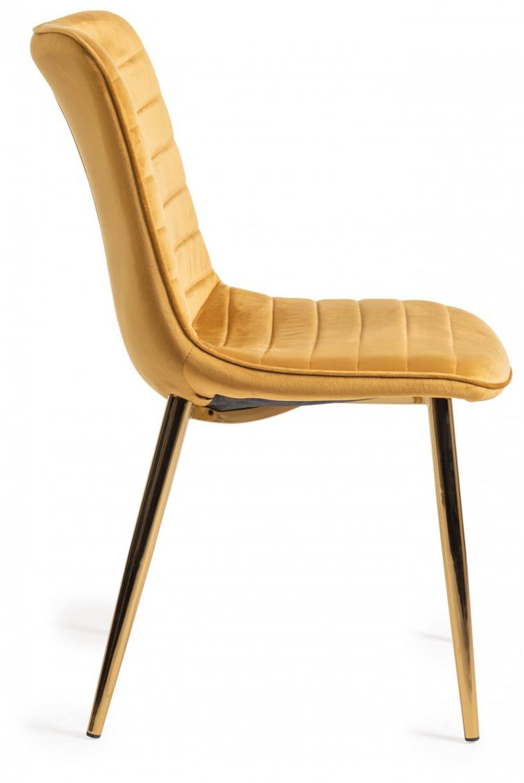 Bentley Designs Rothko Mustard Velvet Fabric Chair