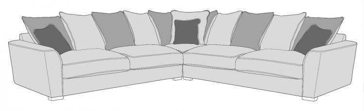 Buoyant Fantasia Pillow Back Large Corner Sofa - L2 + CO + R2