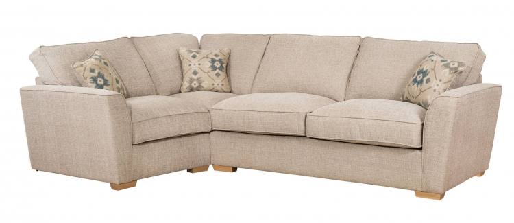 Barley Beige with Lotty Teal scatter cushions - Sofa Bed action closed 