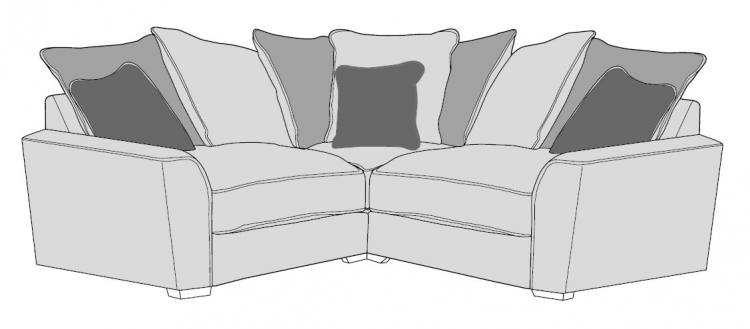 Buoyant Fantasia Pillow Back Small Corner Sofa -  LH1 + COR + RH1