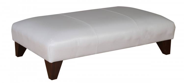 Austin leather Footstool in Verona Grey