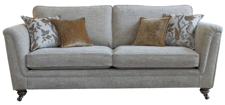 Alstons Darwin grand standard back sofa in fabric 5718, large scatter cushions in 5118, small scatter cushions in 5593