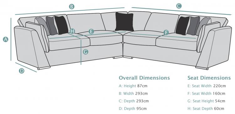 Buoyant Phoenix Large Corner Sofa dimensions