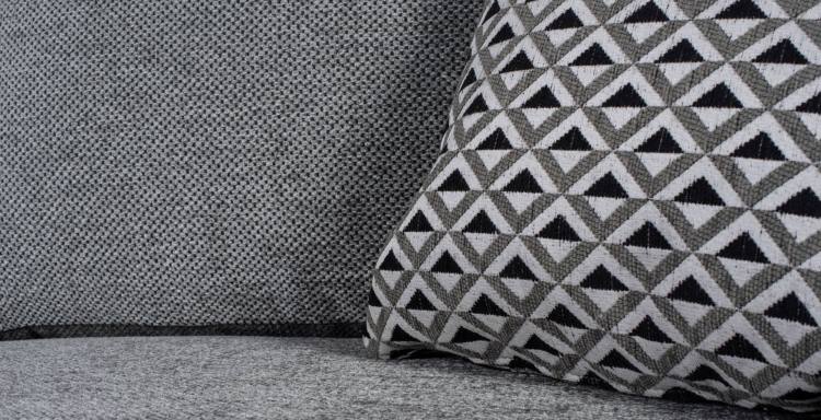 Close up of Islington Sofa and Scatter Cushion (Platinum) 