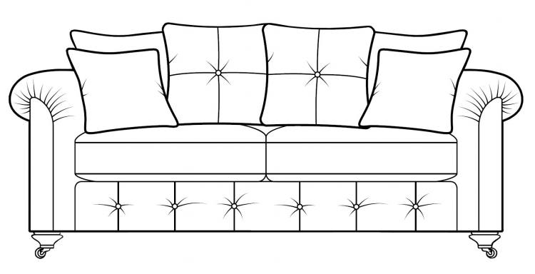 The Alstons Palazzo 3 Seater Pillow Back Sofa 